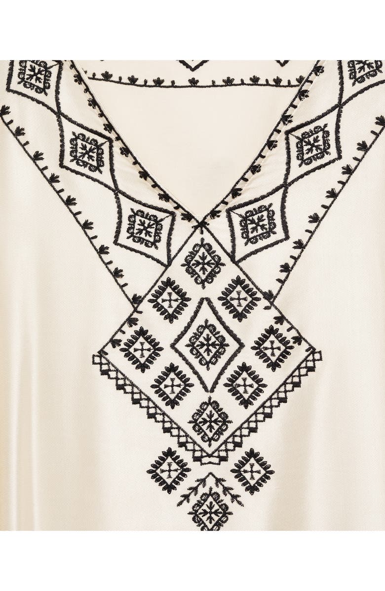 MANGO Embroidered Satin Caftan, Alternate, color, 