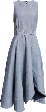 Cinq à Sept Zelda High-Low Sleeveless Denim Dress
