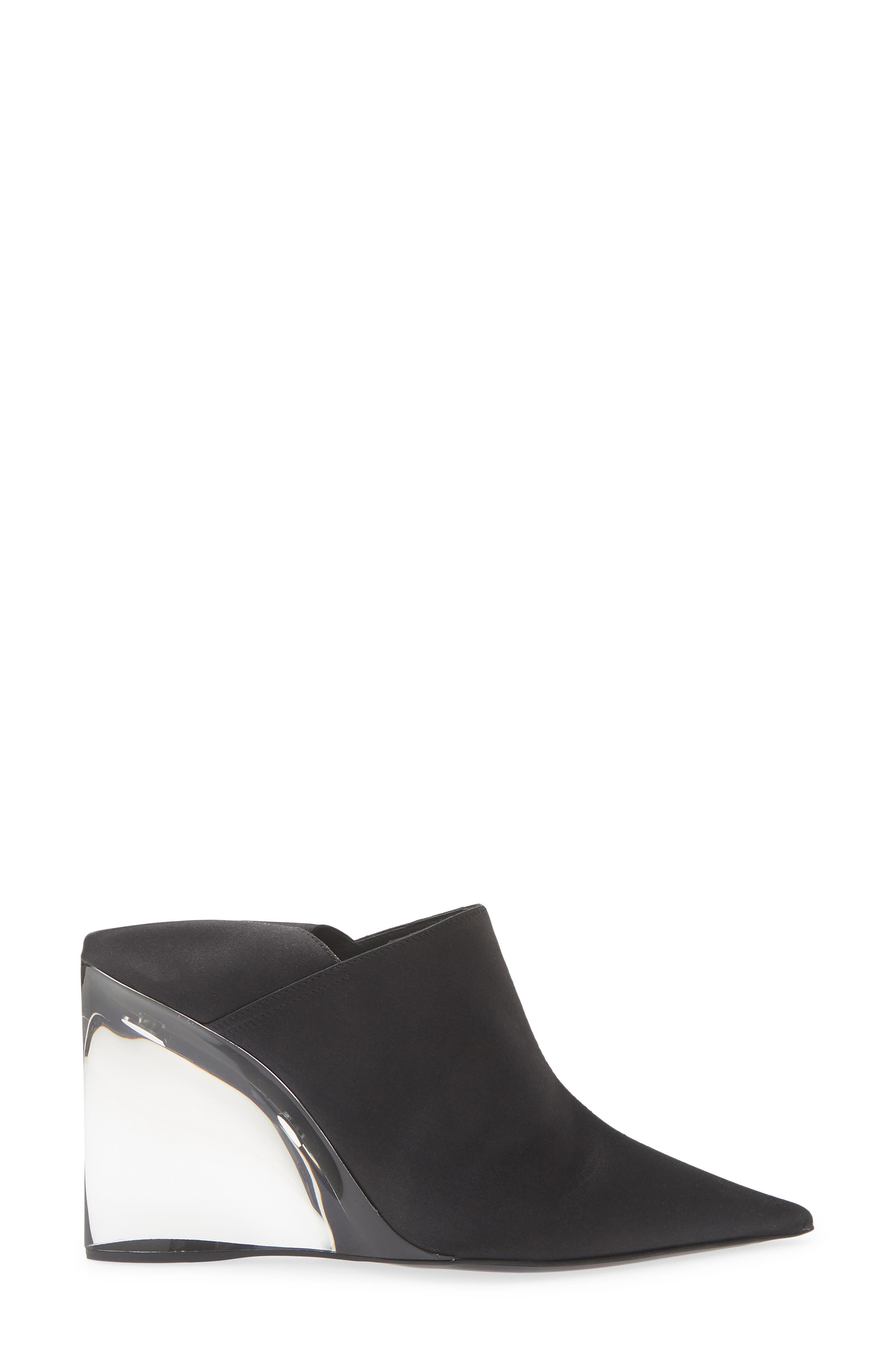 Alaïa Acrylic Wedge Mule, Alternate, color, Noir