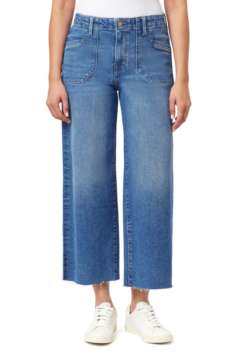 High Waist Raw Hem Crop Wide Leg Jeans, Main, color, PAXTON