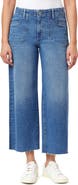 Kensie High Waist Raw Hem Crop Wide Leg Jeans