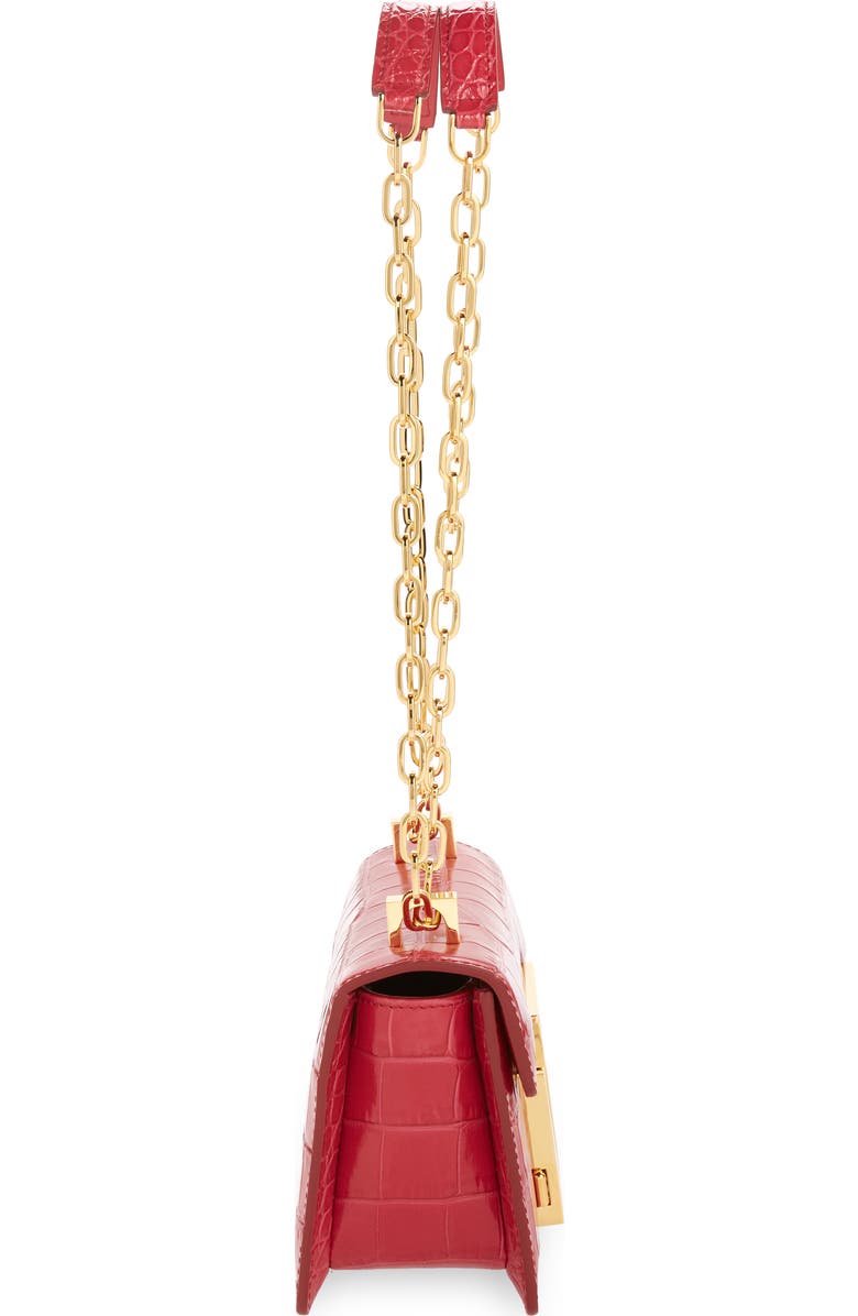 TOM FORD Small Maxi Croc Embossed Leather Shoulder Bag, Alternate, color,