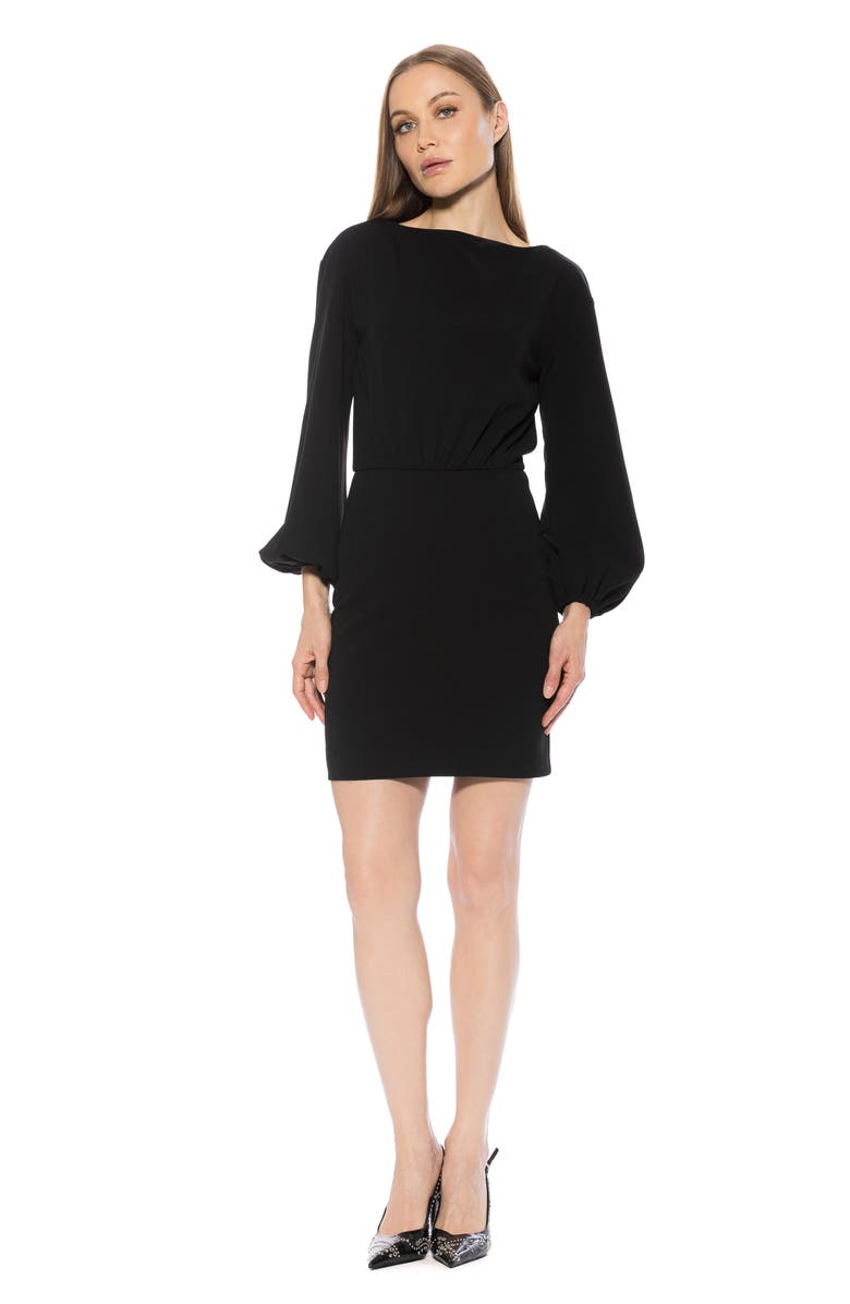 Alexia Admor Boat Neck Long Sleeve Minidress, Alternate, color, Black