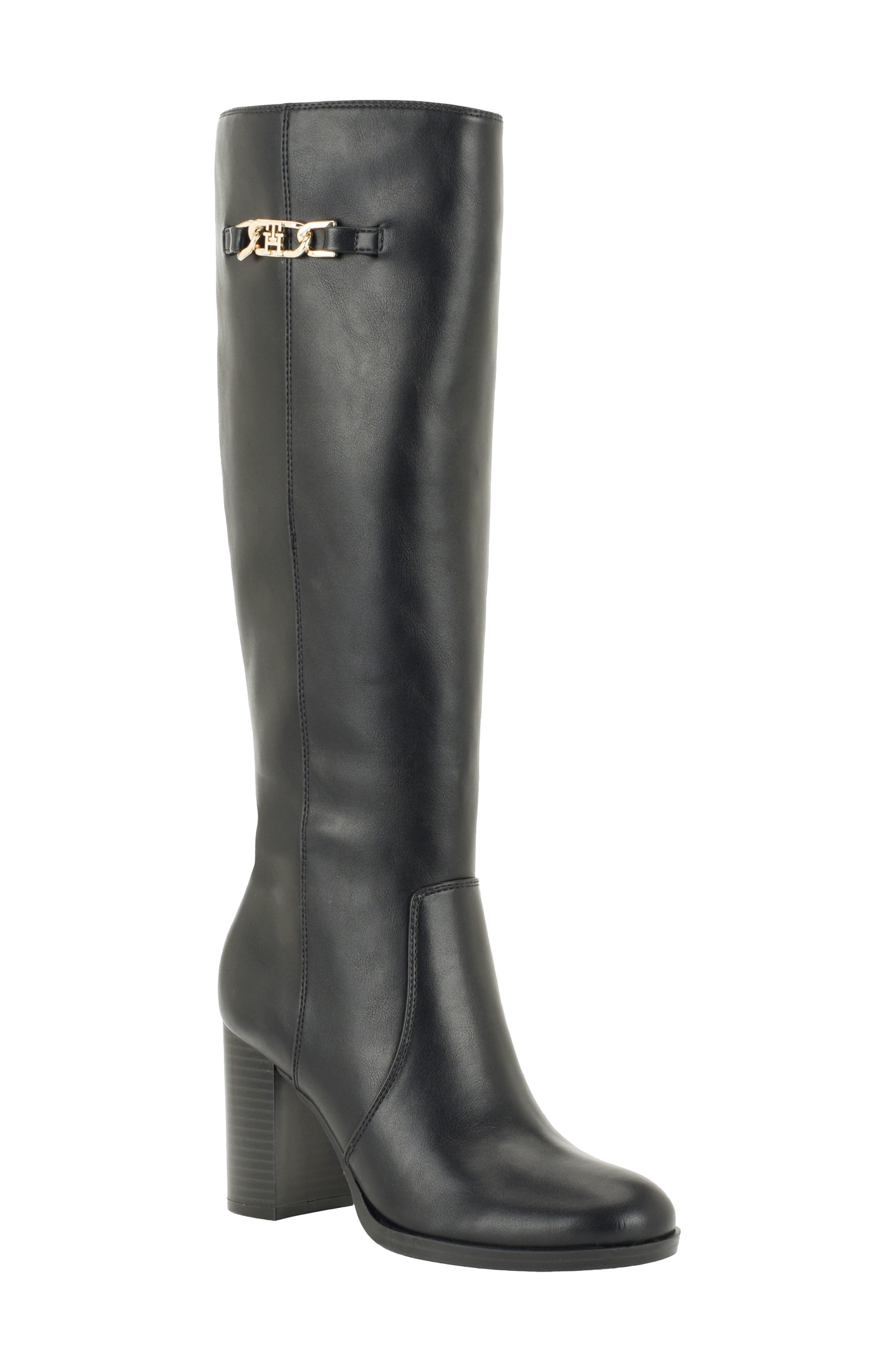 Poura Knee High Boot, Main, color, BLACK