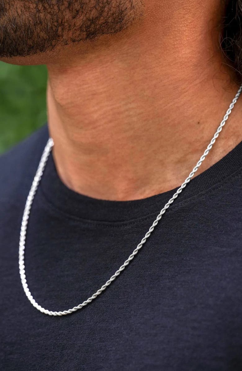Vincero Men's Rope Chain Necklace, Alternate, color, Silver