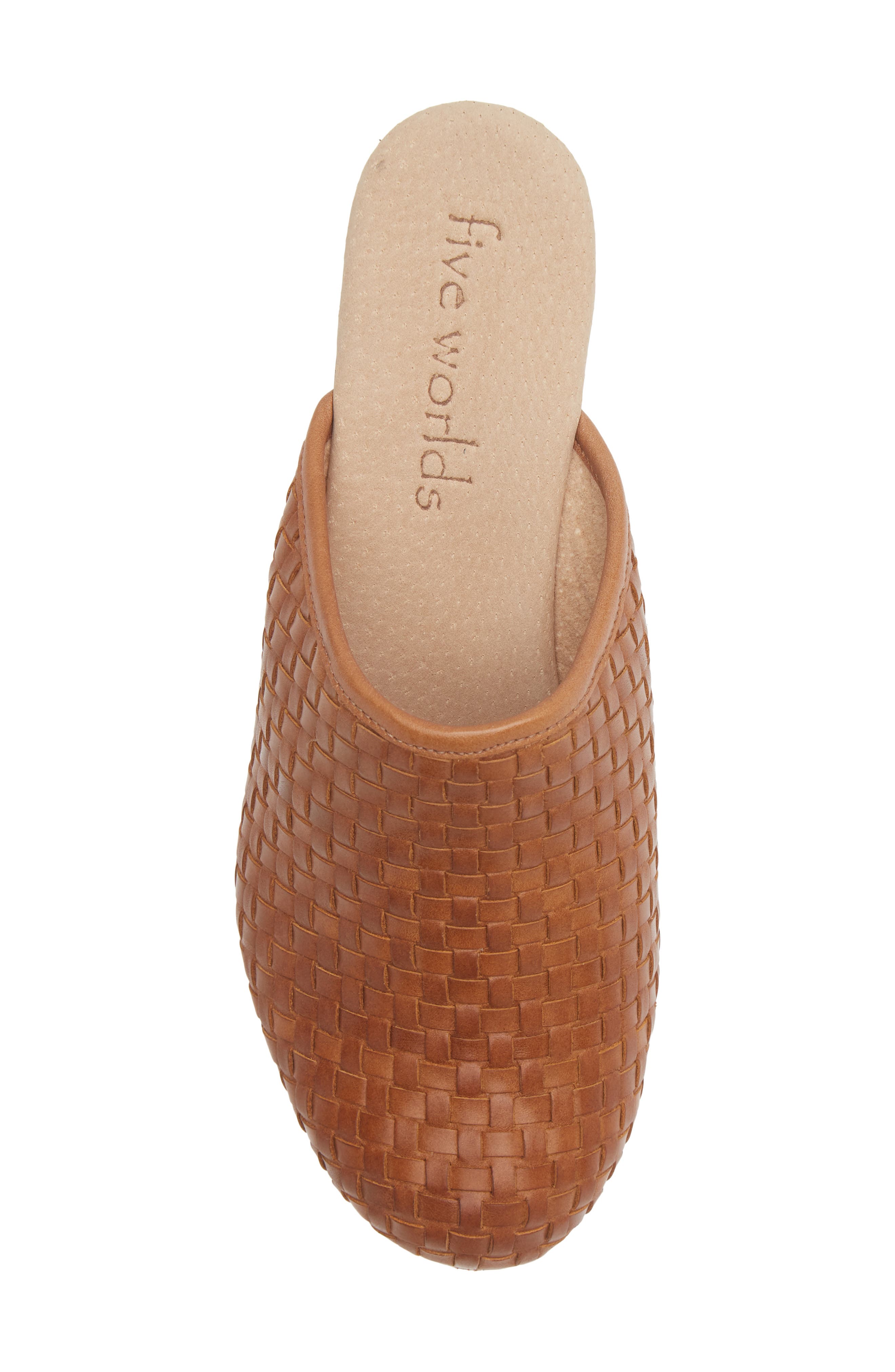 Woven Leather Platform Clog, Alternate, color, OLD LENO WEAVE