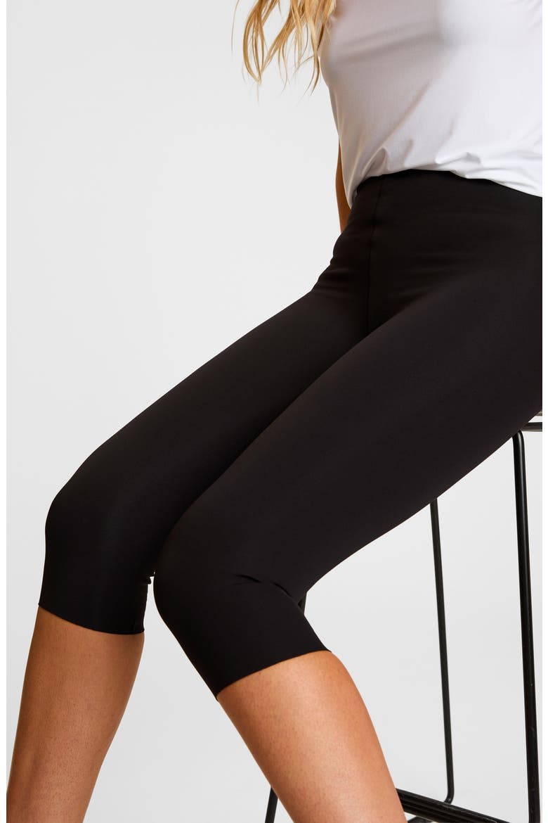Neoprene Capri Pants, Alternate, color, BLACK