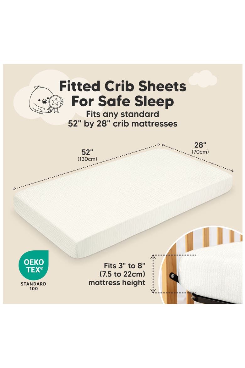 2-Pack Lyra Muslin Crib Sheets, Alternate, color, Soft White