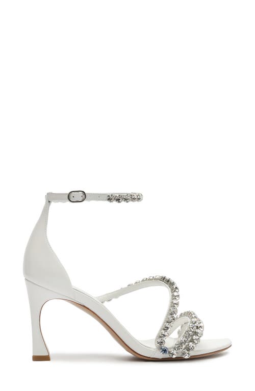 Alexandre Birman Something Blue Crystal Ankle Strap Bridal Sandal In White