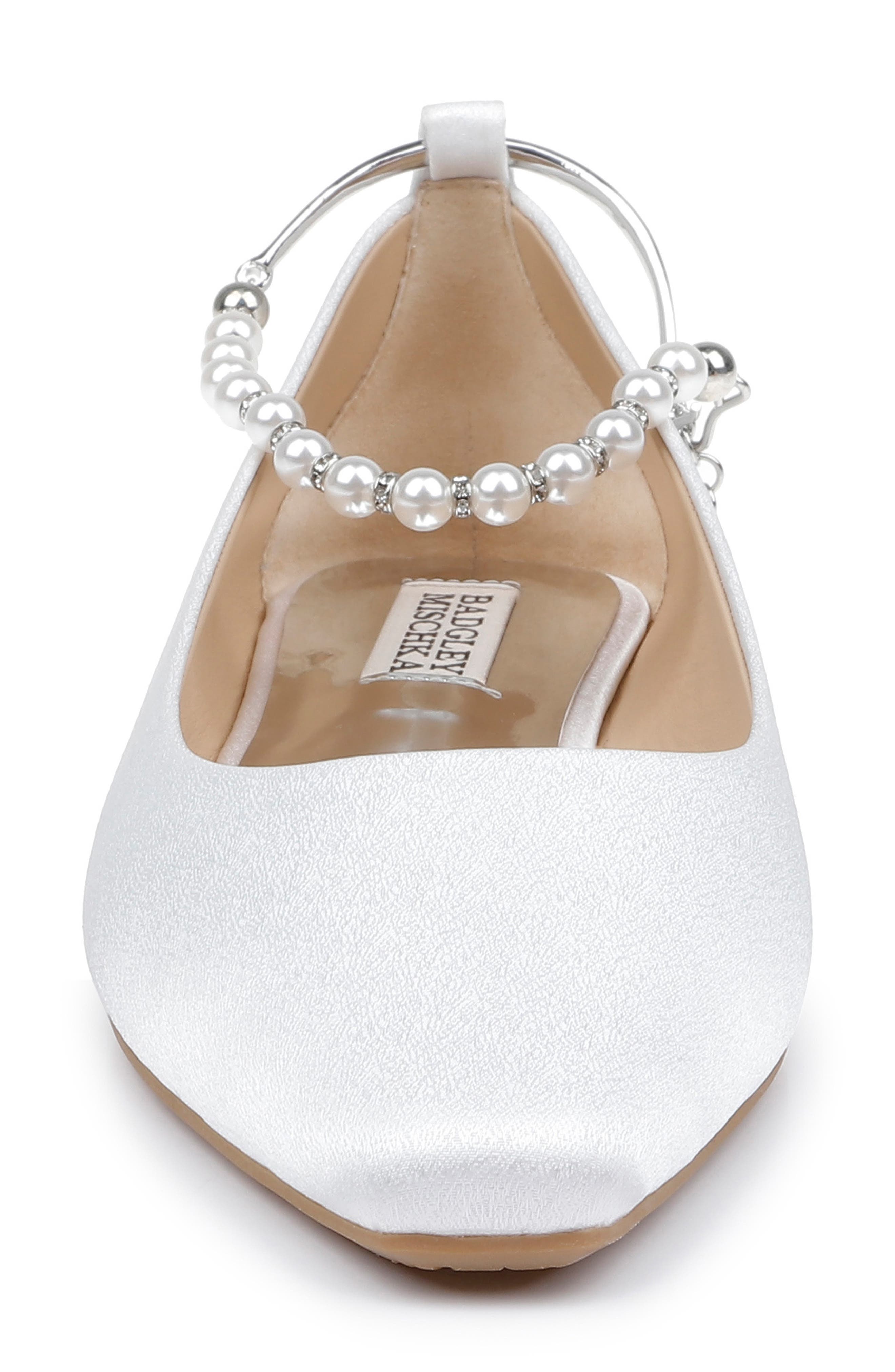 Badgley Mischka Collection London Ankle Strap Flat, Alternate, color, White