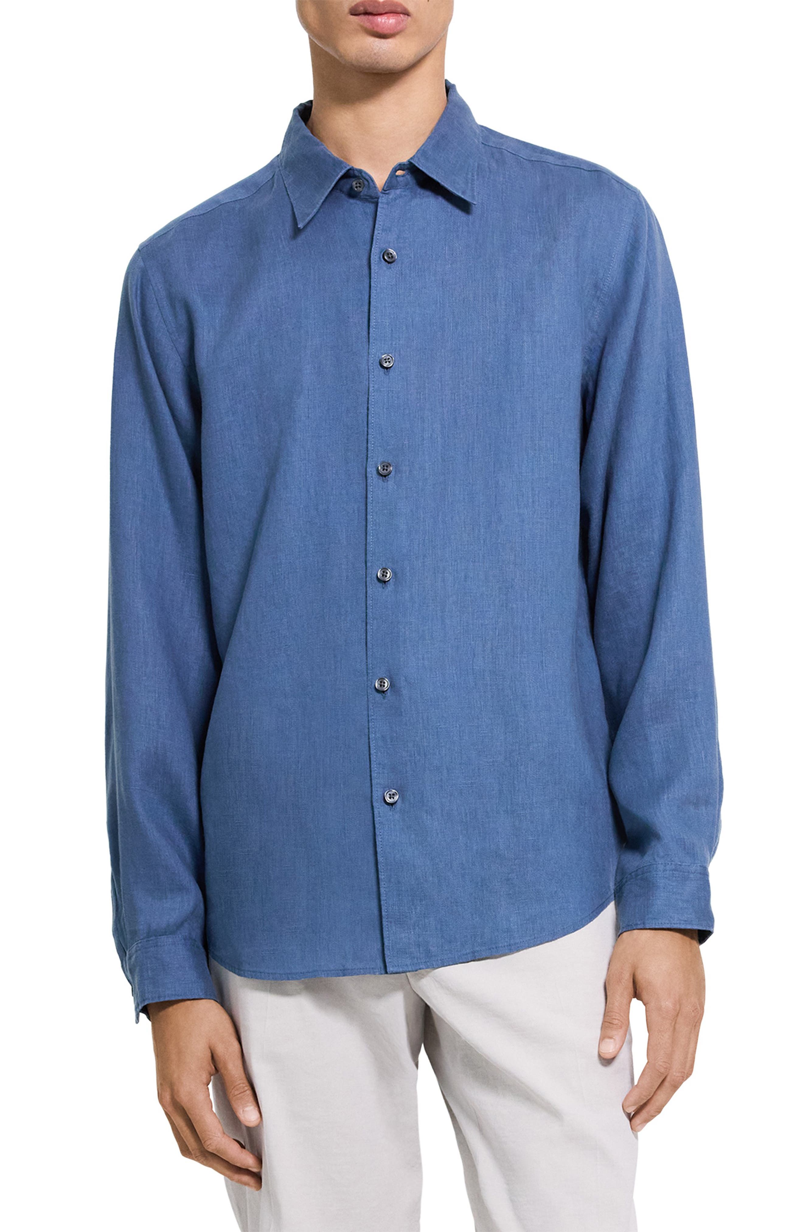 Irving Solid Linen Button-Up Shirt - image 5
