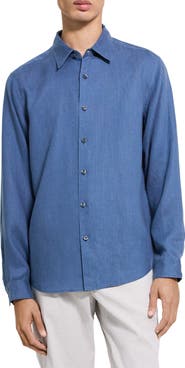 Theory Irving Solid Linen Button-Up Shirt