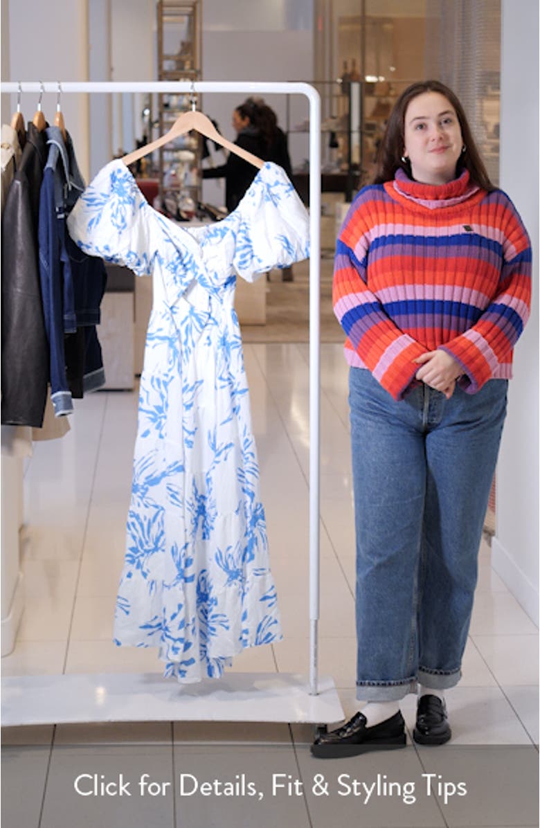 Dominique Puff Sleeve Tiered Midi Dress, sales video thumbnail