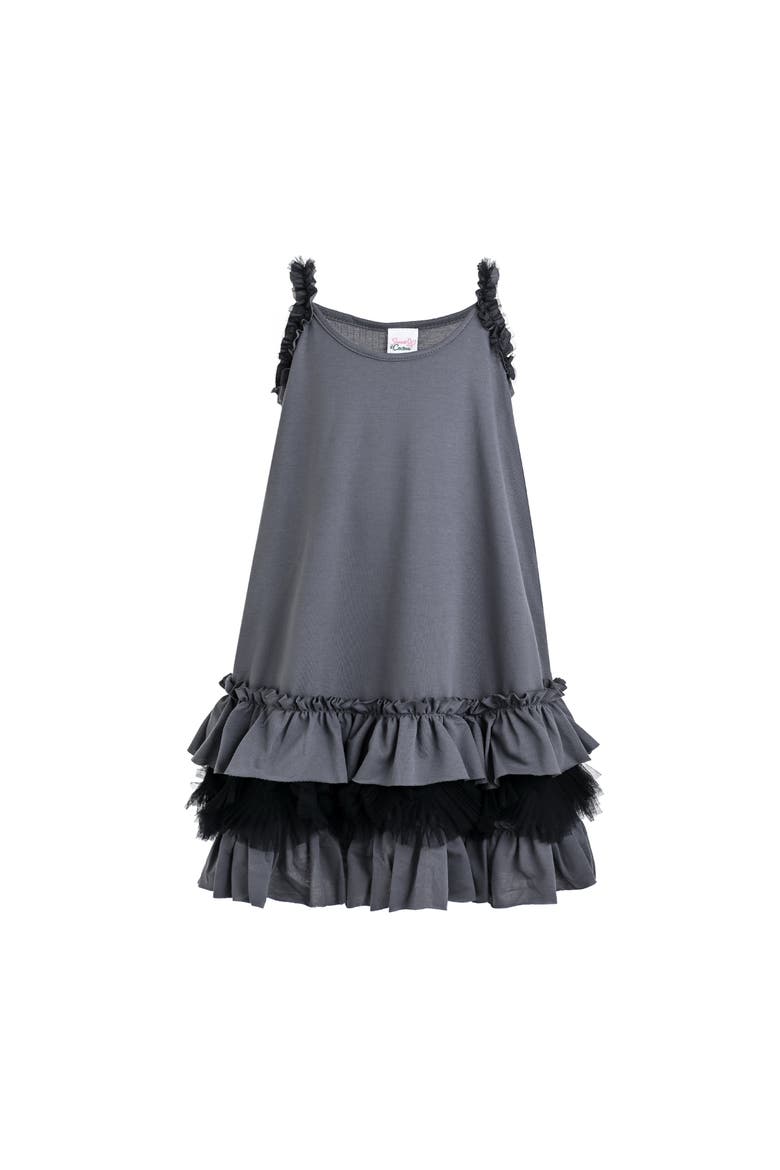 Ruffle Strap Dress, Main, color, Grey
