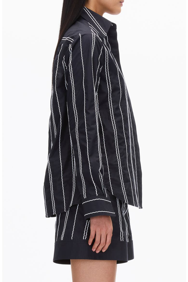 Wave Embroidered Long Sleeve Shirt, Alternate, color, MIDNIGHT
