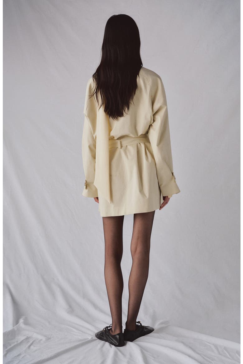 Funnel Neck Belted Trench Coat, Alternate, color, ECRU