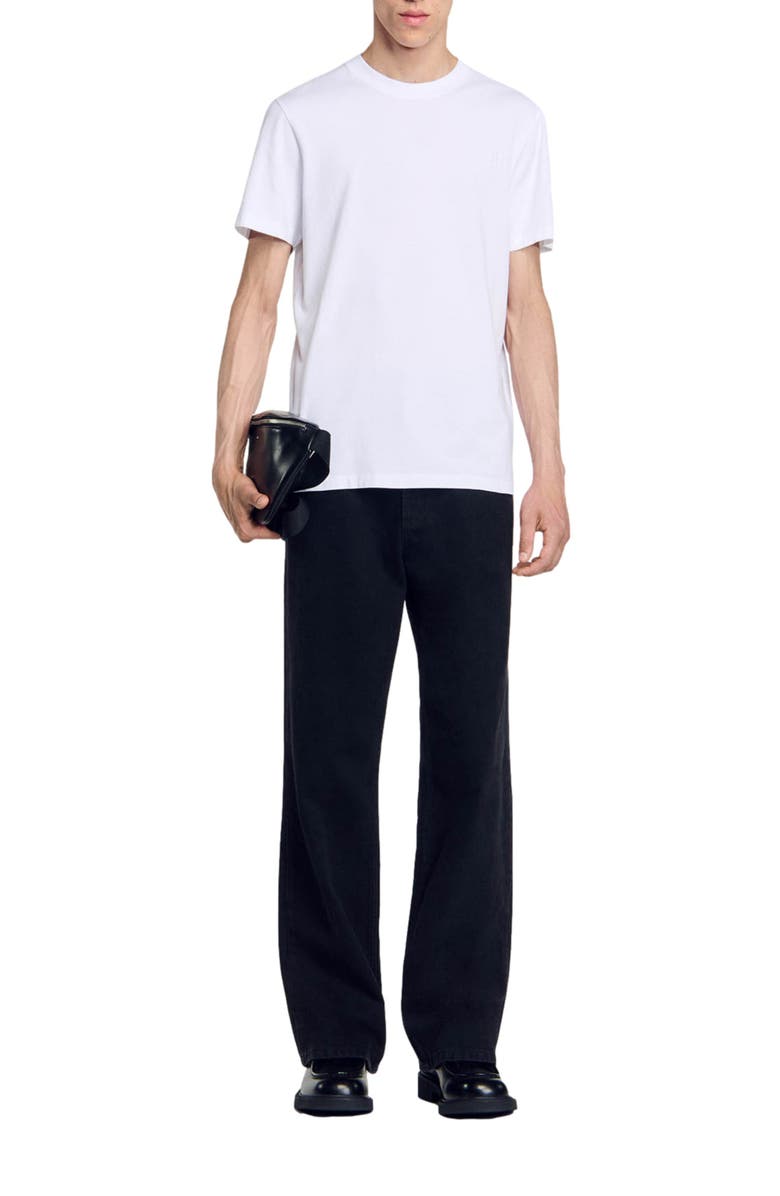 SANDRO Cotton T-shirt, Alternate, color, White