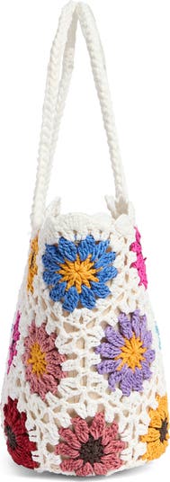 Crochet Flower Tote Bag