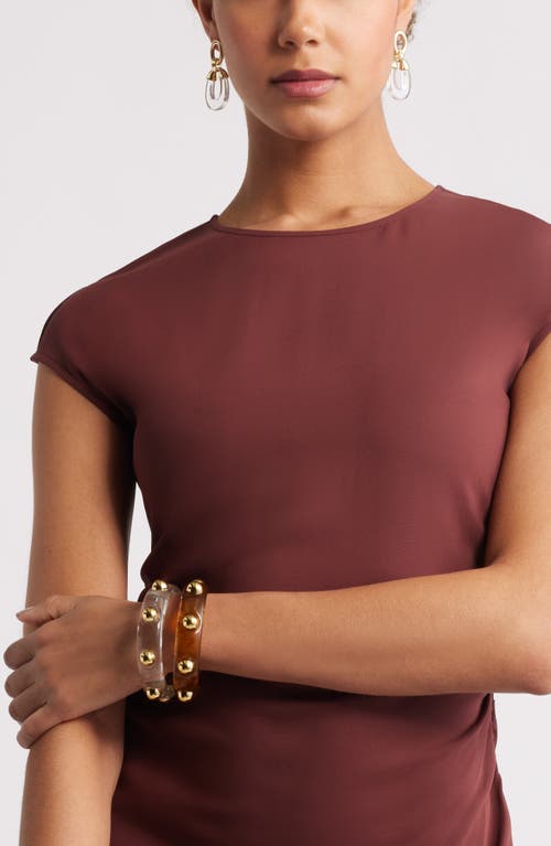 Nordstrom Studded Resin Bangle In Clear- Gold