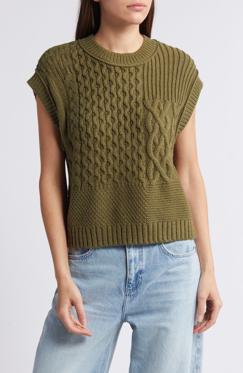 Madewell Patchwork Sweater Vest, Main, color, 