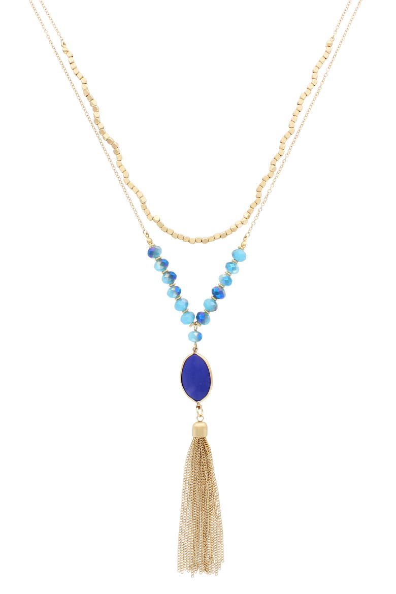 Warm Breeze Pendant Necklace, Main, color, BLUE