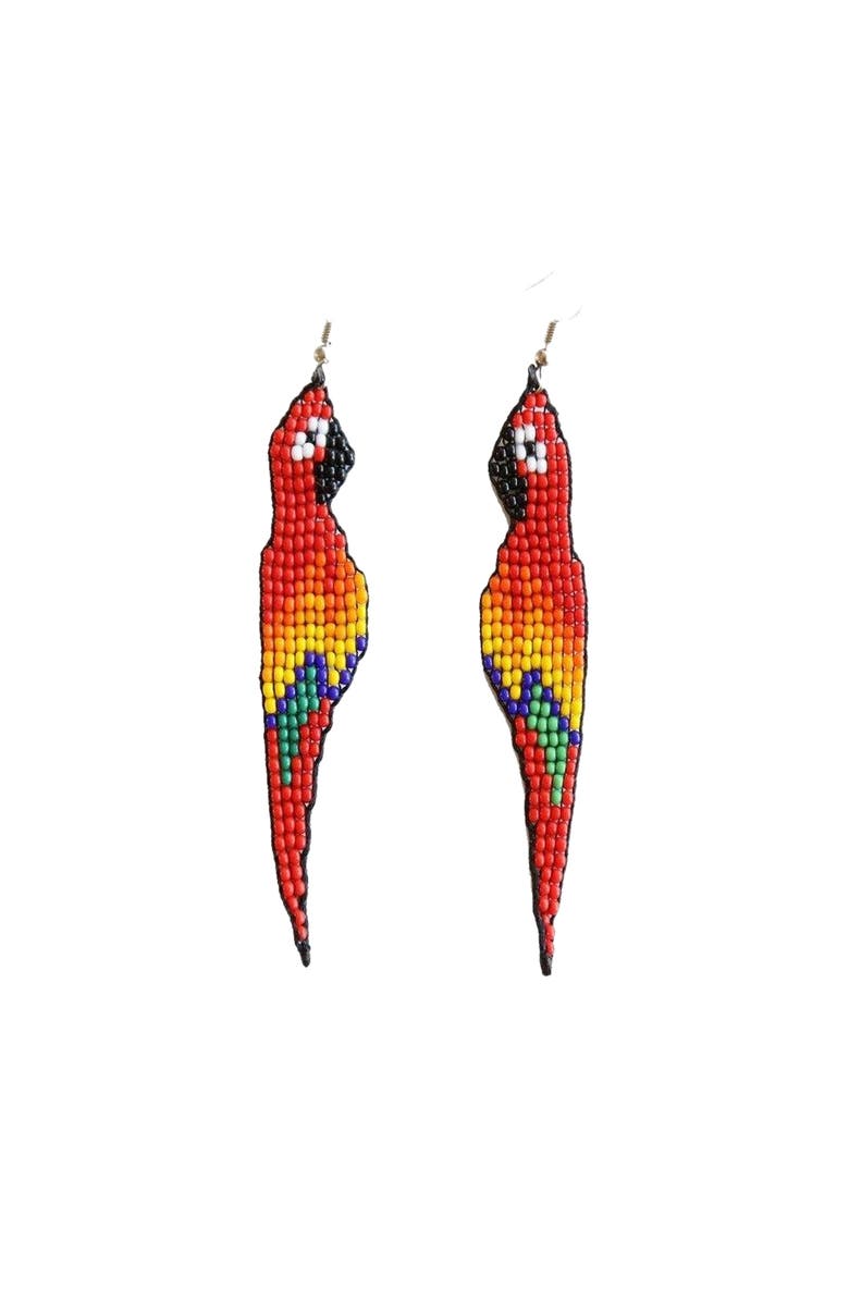 Fosterie Red Parrot Earrings, Main, color, Red