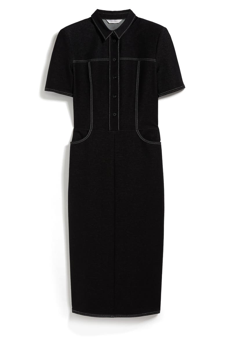 Faro Jersey Shirtdress, Alternate, color, BLACK