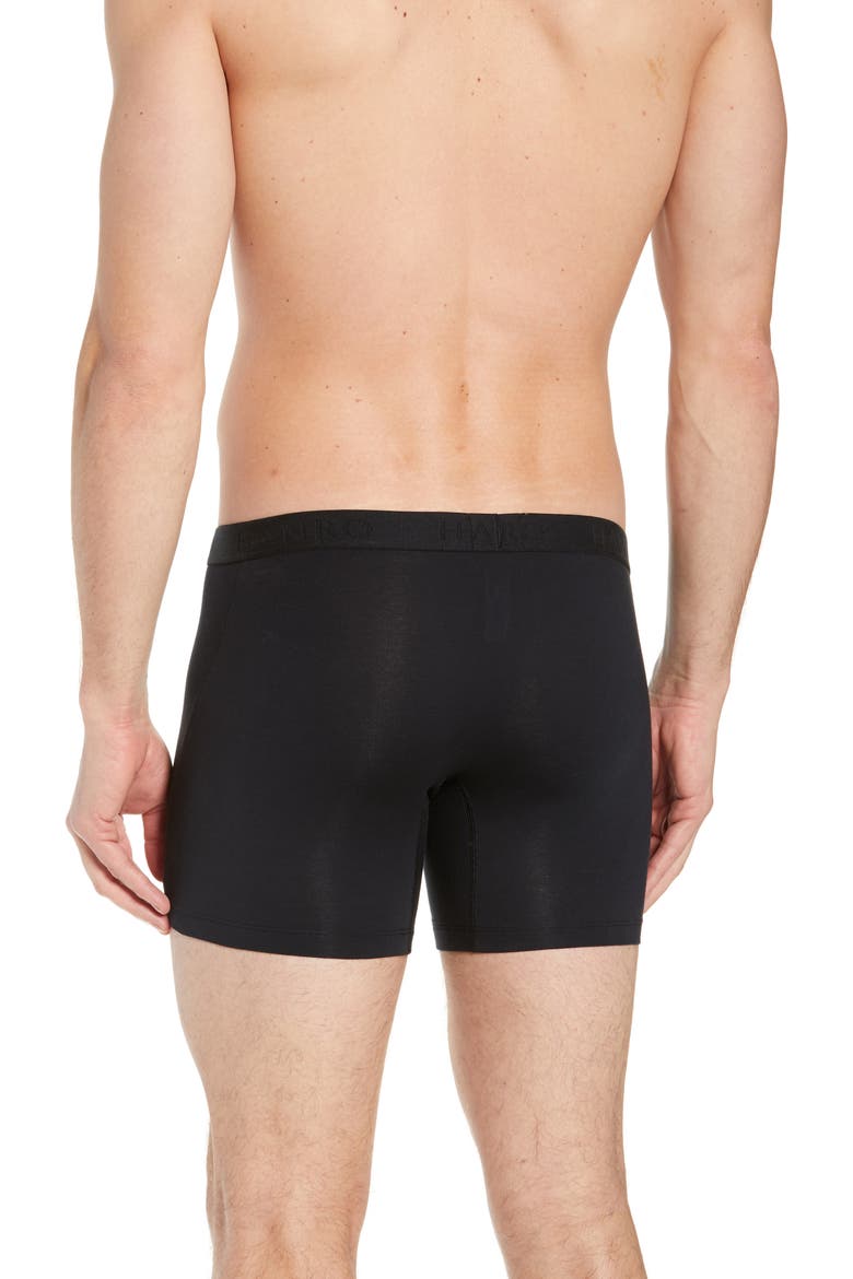 Cotton Essentials Cotton Long Boxer Brief, Alternate, color, ALL BLACK