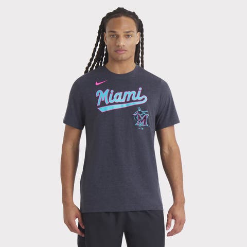 Men's Nike Heather Black Miami Marlins 2025 City Connect Tri-Blend T-Shirt