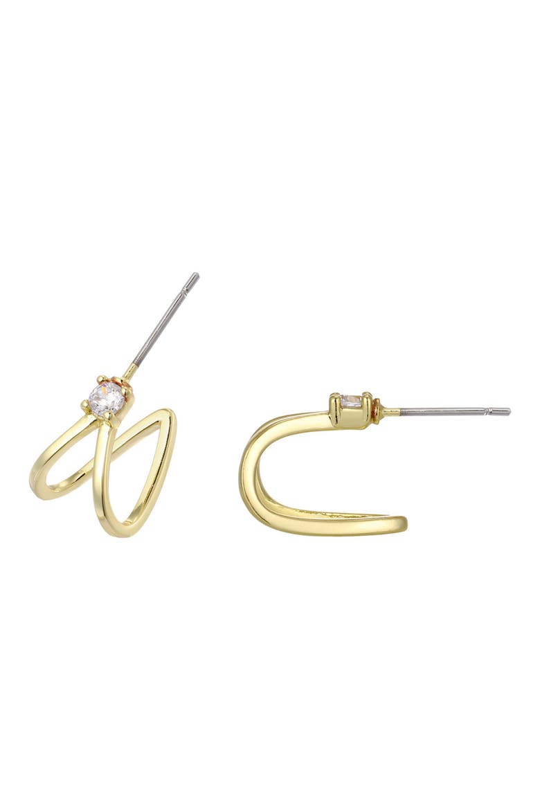 14K Gold Plated Cubic Zirconia Wrap Stud Earrings, Main, color, GOLD