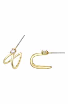 Adornia 14K Gold Plated Cubic Zirconia Wrap Stud Earrings
