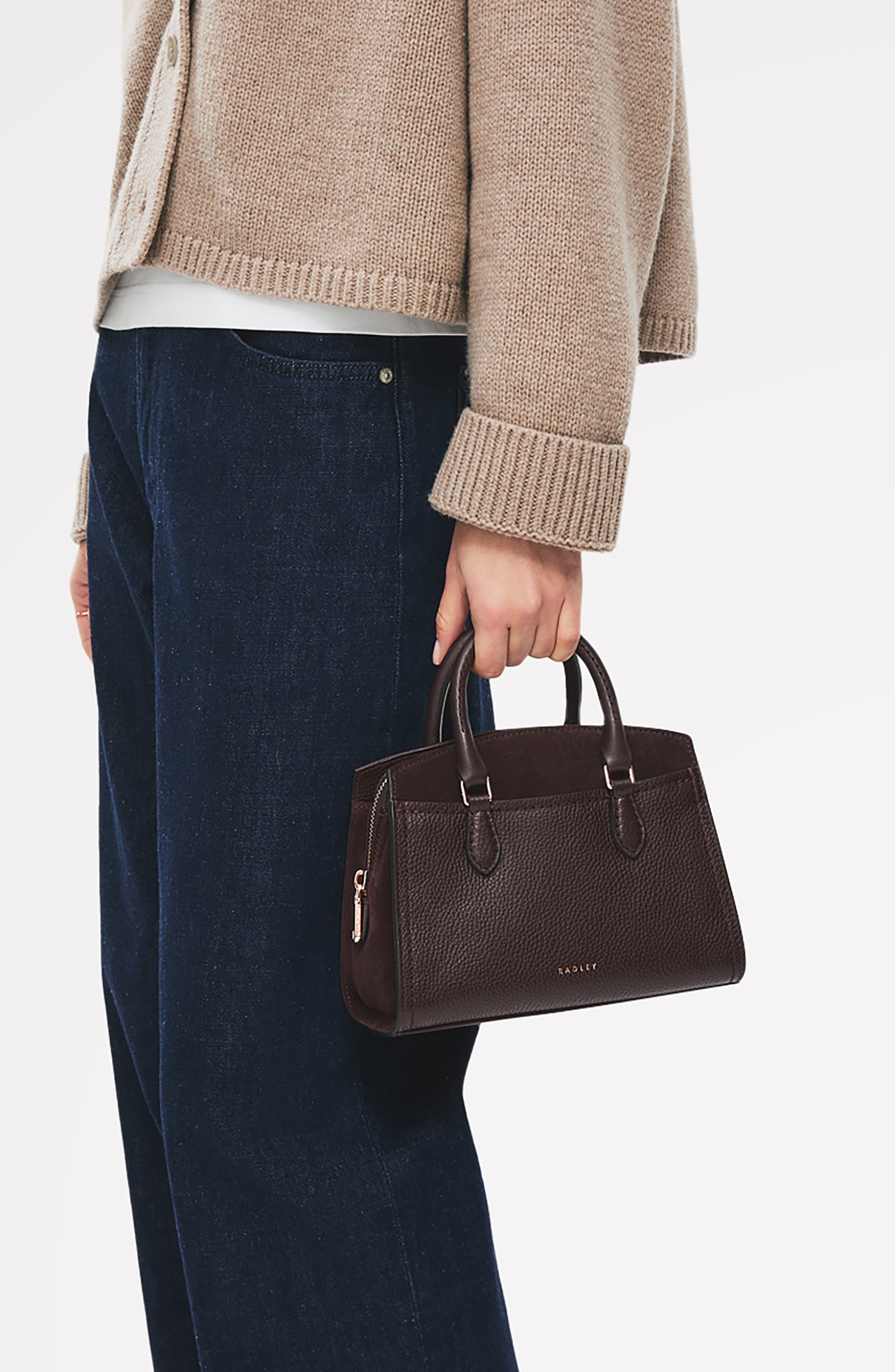 Radley Mini Portland Way Zip Tote Bag, Alternate, color, Dark Oak