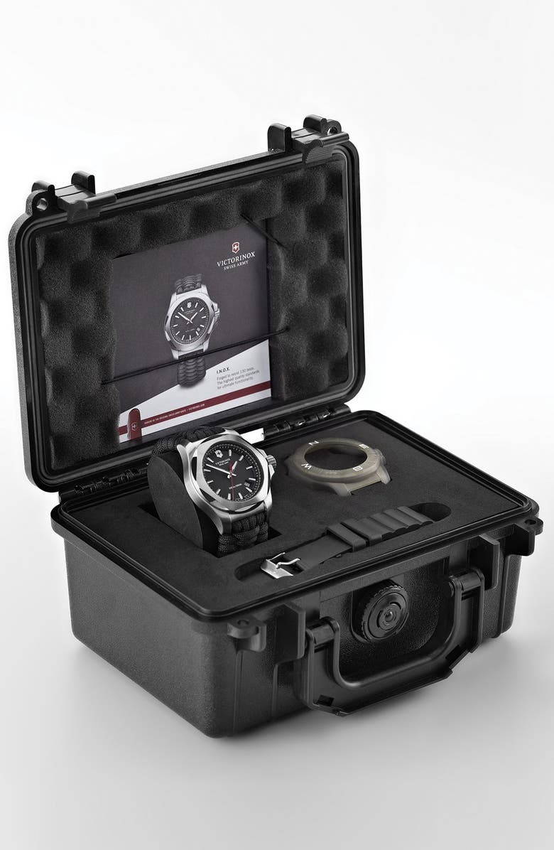 Victorinox Swiss Army<sup>®</sup> 'I.N.O.X.' Paracord Strap Watch, 43mm, Alternate, color, 