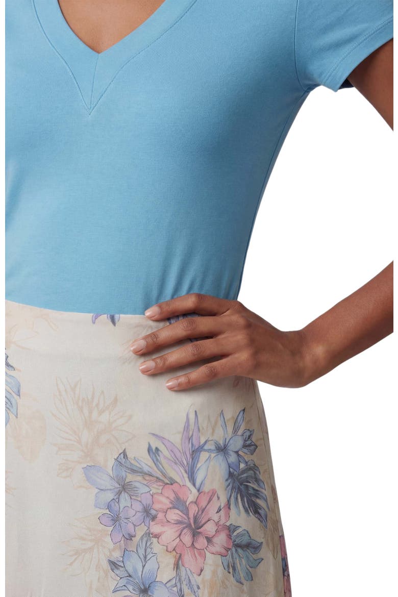Exotic Floral Womens Midi Skirt, Alternate, color, EXOTIC FLORAL NATURAL