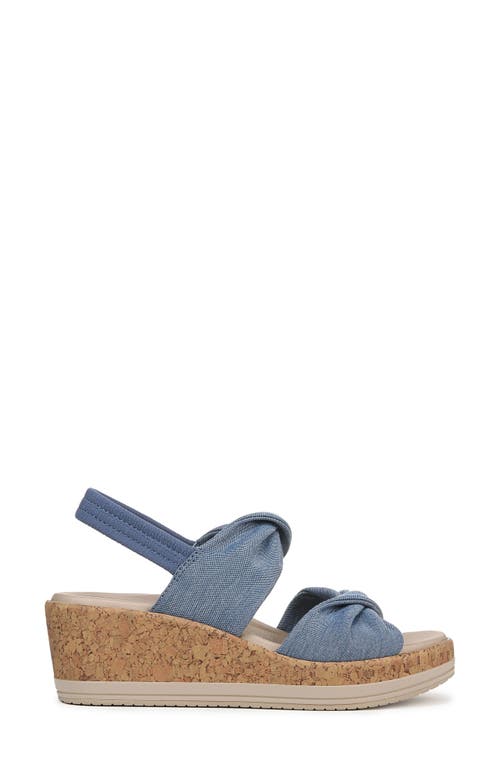Bzees Riley Slingback Wedge In Blue Fabric