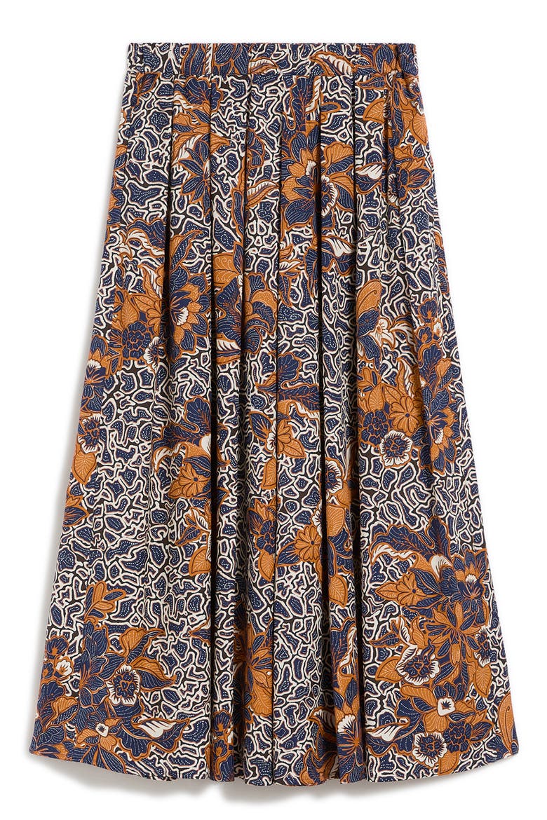 Uomo Paisley Floral Cotton Skirt, Alternate, color, NAVY