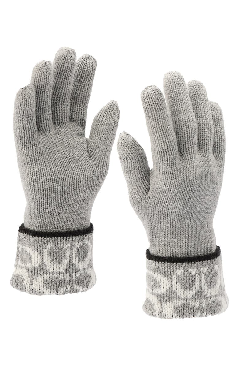 COACH Signature C-Logo Knit Gloves, Alternate, color, 