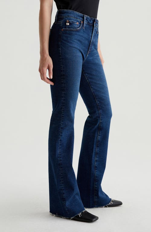 Ag Farrah Raw Hem High Waist Bootcut Jeans In Blue