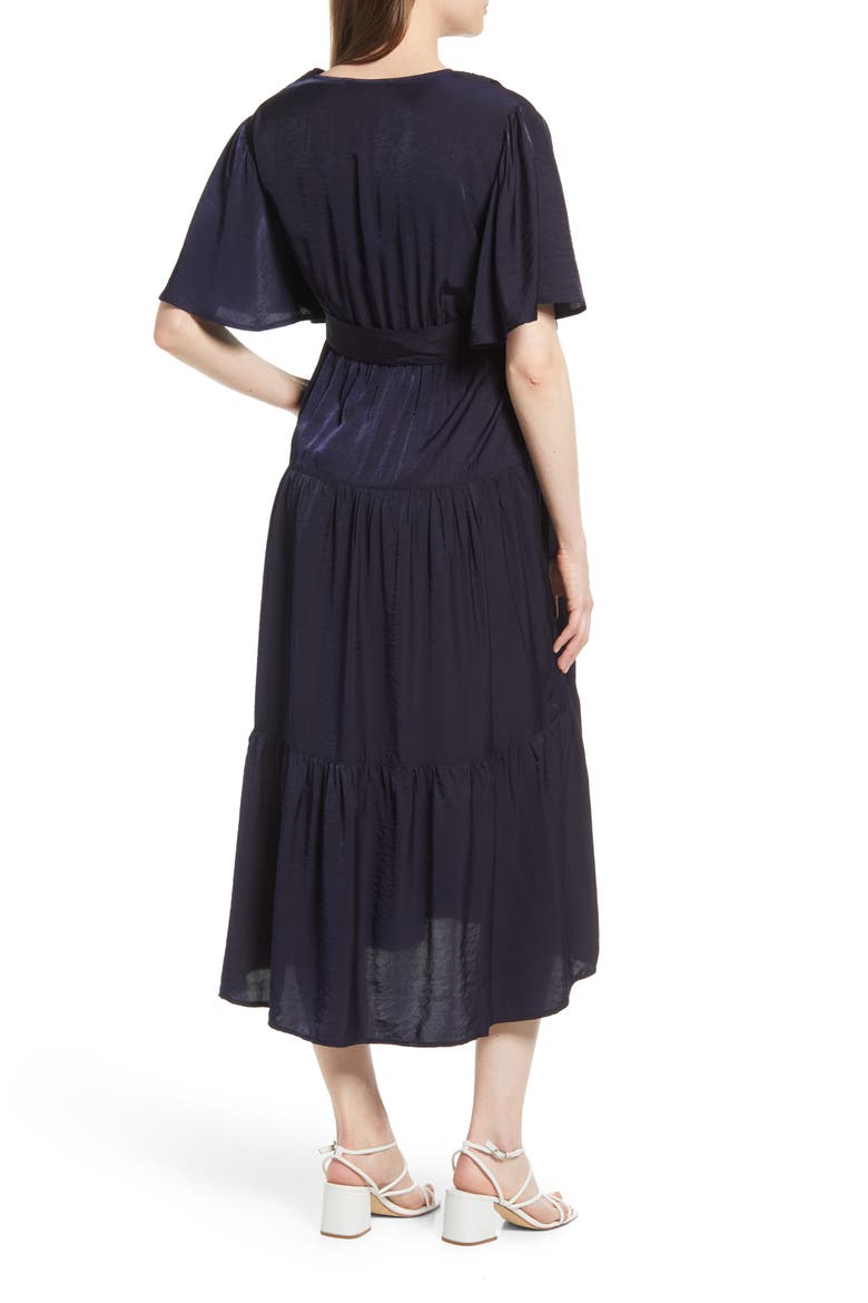 Crossover Faux Wrap Maternity Dress, Alternate, color, NAVY