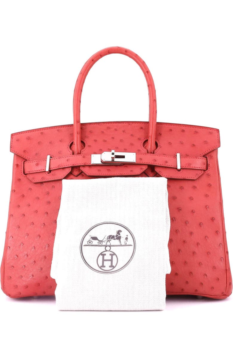 Pre-Owned Hermes Birkin Handbag Pink Ostrich with Palladium Hardware 30, Alternate, color,