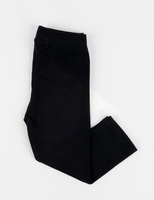 Leveret Girls Cotton Leggings, Solid Colors In Black