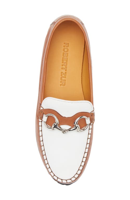 Robert Zur Soho Classic Bit Loafer In Honey/white