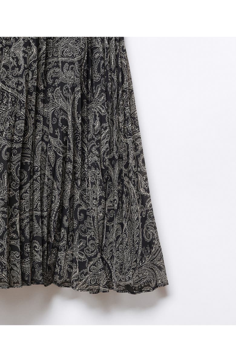 MANGO Paisley Pleated Midi Skirt, Alternate, color, 