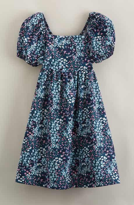 Nordstrom Kids' Puff Sleeve Bow Back Cotton Dress