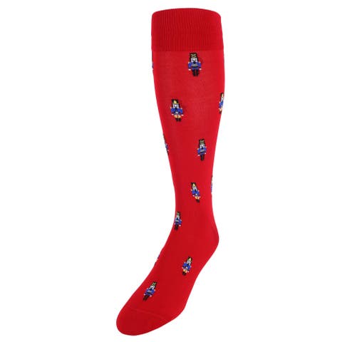 The Nutcracker Over The Calf Christmas Mercerized Cotton Socks
