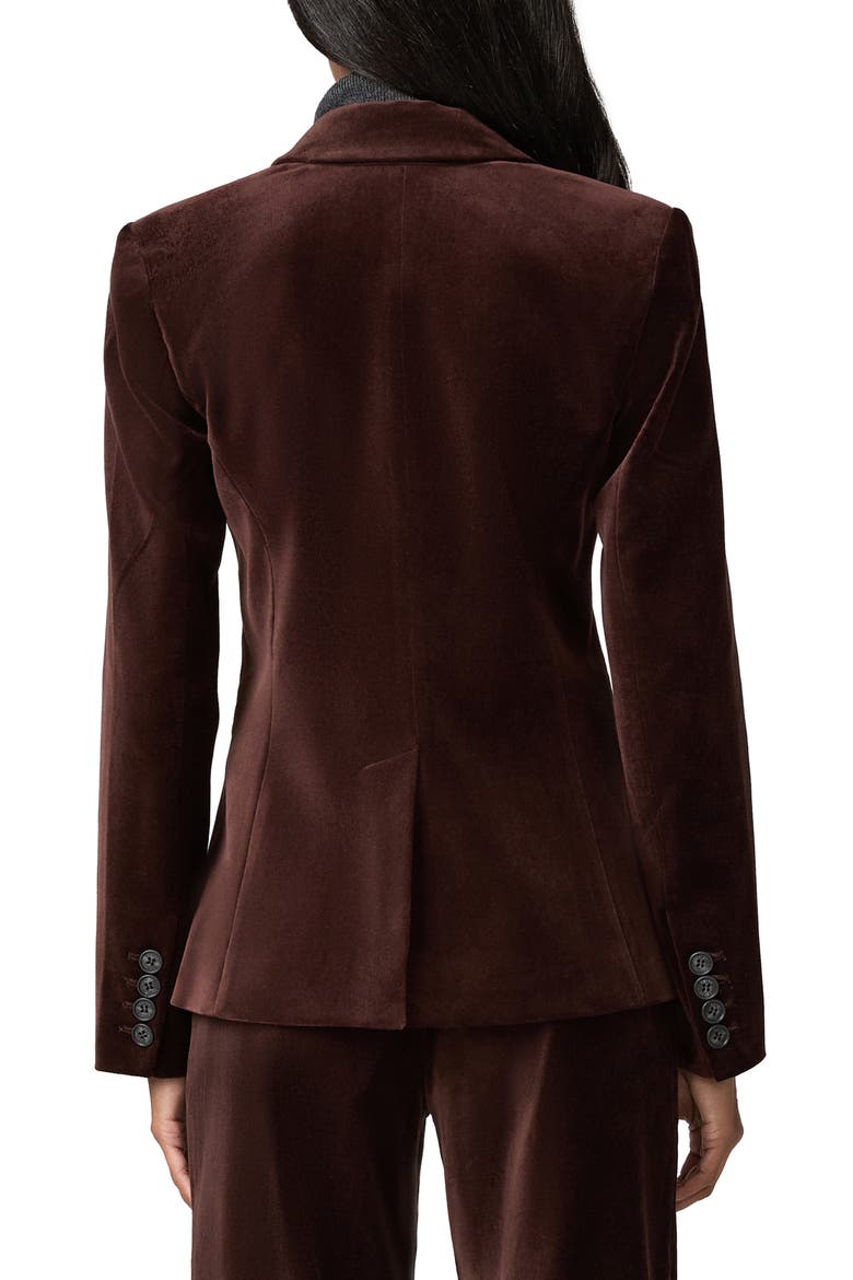 Chelsee Velvet Blazer, Alternate, color, BURGUNDY