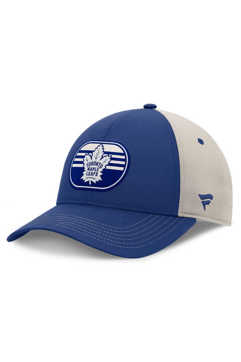 Men's  Fanatics  Blue/Gray Toronto Maple Leafs 2025 Stanley Cup Playoffs Locker Room Trucker Adjustable Hat, Main, color, Blue