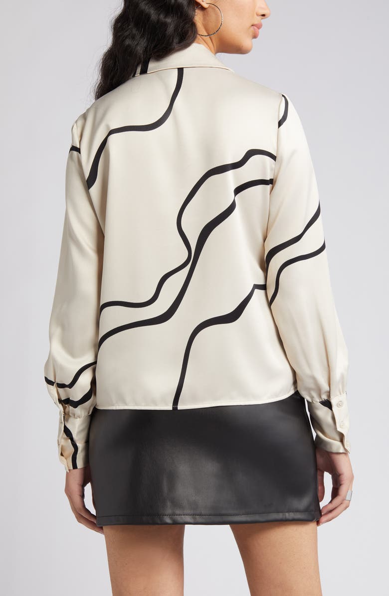 VERO MODA Merle Abstract Print Button-Up Shirt, Alternate, color, 