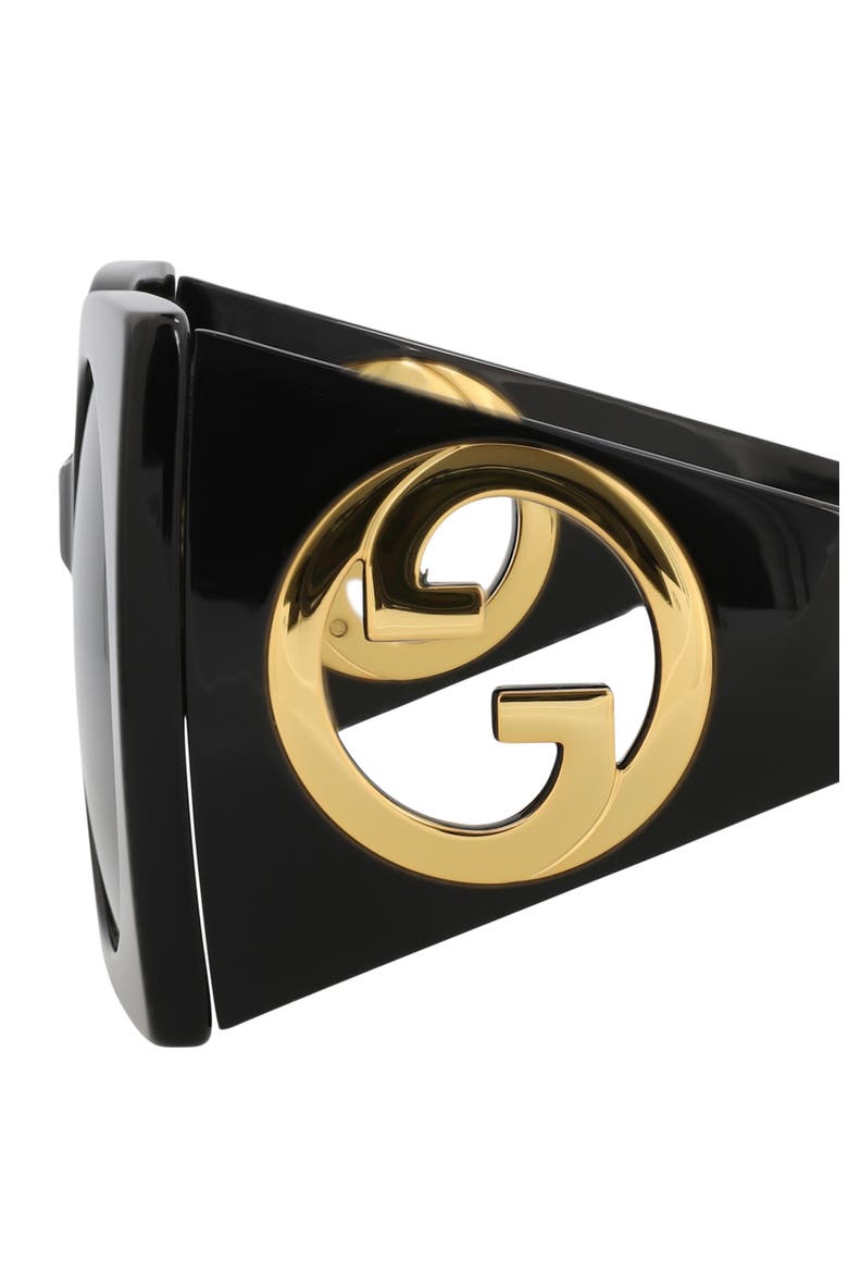 55mm Square Sunglasses, Alternate, color, BLACK BLACK GREY