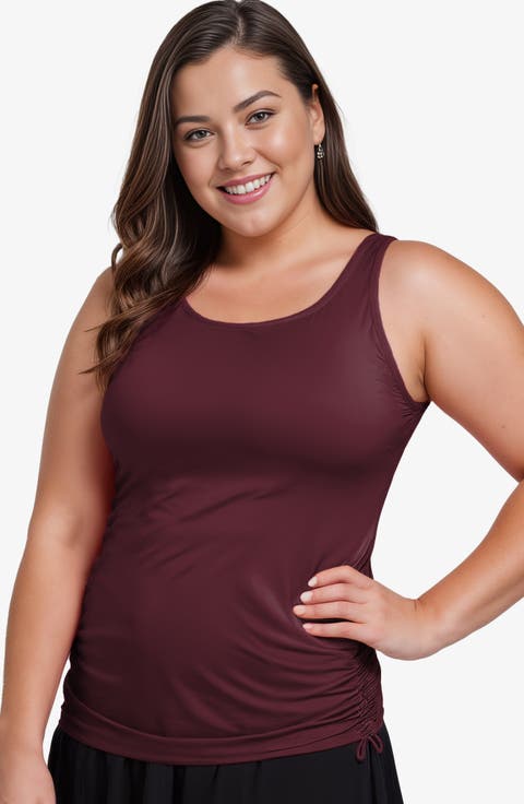 Plus Size Maya Tankini Swim Top With Built-in Bra